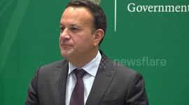 Leo Varadkar speaks at press conference in Dublin, Ireland
