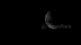 Time-lapse footage of the moon clearly visible from Bukittinggi City, West Sumatra