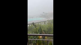 Typhoon Koinu's fury: video shows destructive winds and rain in Hengchun Township, Taiwan