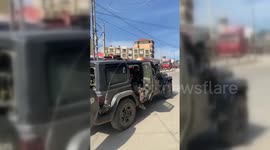 An Israeli woman captured and driven inside Gaza by Hamas Militants