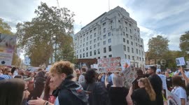 XL bully owners take to the streets of London in protest against the UK government's