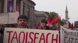 Protesters in Dublin demand action on housing and cost of living