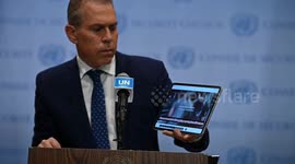 Istreali Gilad Erdan Speaks At UN Before Emergency Secutiry Council Meeting in NY, USA