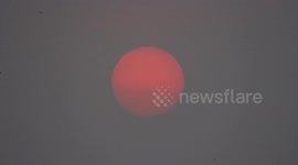 A spectacular misty sunrise In Tanah Datar District, West Sumatra, Indonesia, on October 9, 2023