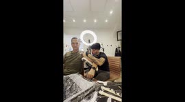 ‘Silver daddy’ leaves Internet in tears after crying while getting tattoo of his cat Part 2/3