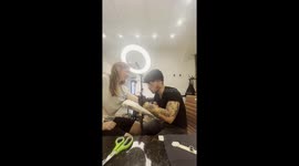 ‘Silver daddy’ leaves Internet in tears after crying while getting tattoo of his cat Part 3/3