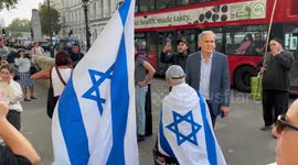 Man shouting 'Free Palestine' is chased across road by pro-Israel group