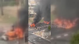 Destruction in Ashdod, Israel after Hamas attack with rocket fire from Gaza