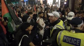 Tensions spill over into scuffle at Pro-Palestinian demonstration in London