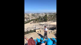 Jerusalem tour interrupted by missile alarms as rockets soar overhead