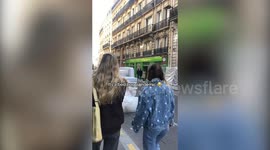 Paris street littered with discarded mattresses due to bedbug epidemic