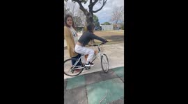 13-year-old Sahira's bicycle ride ends in a tumble