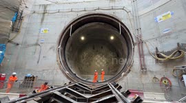Pictures show HS2 launching 316-tonne Tunnel Boring Machine to dig under west London