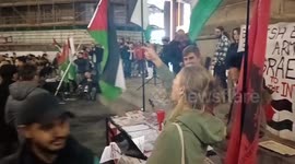 Fight breaks out at Newcastle Palestine Solidarity in Newcastle upon Tyne 9th October 2023