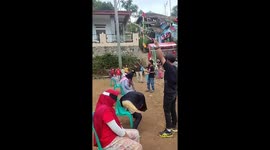 Blindfolded prank contest ends with a surprise twist in Bayongbong, Indonesia
