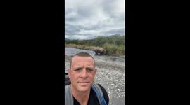 Incredible moment man encounters mother bear and cubs out FISHING Part 2/5