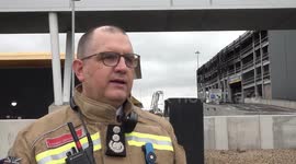 Chief fire officer interview following Luton Airport blaze in Luton, UK