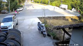 Woman loses control of electric bike and speeds straight into house wall in China