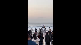 Man Dressed in Anime Character Luffy's Costume Sets Sail at Chinese Seaside