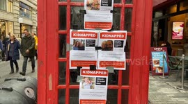 Posters of people kidnapped by Hamas appear around London