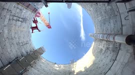 Engineers lift tunnel boring machines into place on HS2 near Acton, UK