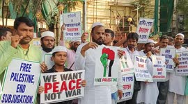 Muslim protest against Israel in Kolkata, West Bengal, India