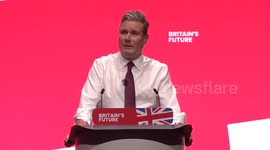 Starmer urges Tory voters to join Labour cause at a conference in Liverpool, UK