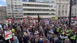 Thousands gather outside BBC ahead of March for Palestine