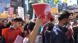 Turkish revolutionaries protested Israel's attacks on Gaza in Istanbul, Turkey