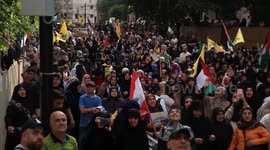 Hezbollah protest in support of Palestine in Beirut, Lebanon