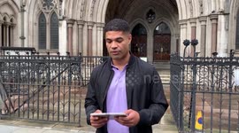 Partner of pregnant woman killed by dangerous driver gives statement outside court in London, UK