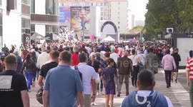 Fans arrive at the Stade de Marseille for England v Fiji in France