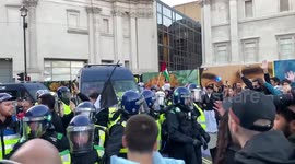 Clashes erupt as arrests are made at pro-Palestinian protest in London, UK