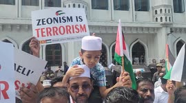 Muslims protest to demonstrate their support for Palestine in Colombo, Sri Lanka