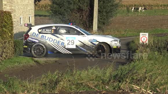 Sometimes you are lucky, and sometimes you are very lucky: Rally car loses control and spins neatly into a driveway