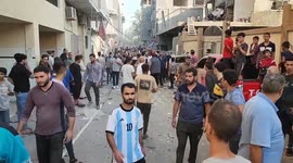 Destruction in the streets of Gaza, Palestine