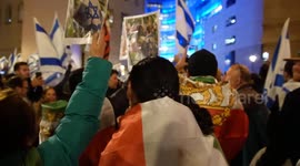 Iranians in support of Israelis at protest against the BBC