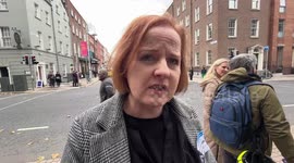 Migrant healthcare workers protest at the Dail in Ireland