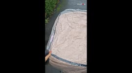 Mother finds her toddler's head out of the rain cover the whole rainy trip *Hilarious*
