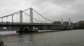 The River Thames around Battersea Park  gets incredibly high at high tide on the 18th of October 2023