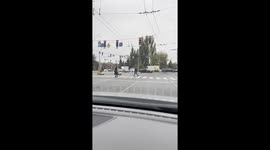 Guys Cruise By In Tiny Cars