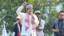 Indonesians hold demonstration in support of Palestinians in Jakarta, Indonesia