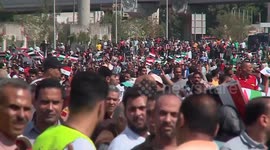 People takes to the streets of Cairo, Egypt to protest against the displacement of Palestinians from Gaza