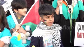 Toys left in front of the Israeli Consulate General in Istanbul, Turkey for Palestinian children killed in Gaza