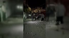 People Are Injured After Israeli Attack at An Nusayrat, Palestine