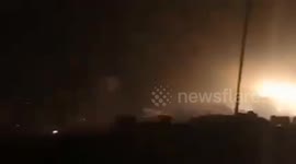 Violent Israeli bombardment on various parts of the Gaza Strip