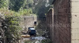 Home of 83-year-old who was found dead after flooding from the River Rother in Yorkshire, UK