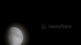 Time-lapse footage of the moon clearly visible from Tanah Datar City, West Sumatra, Indonesia