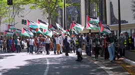 Supporters Rally in Sao Paulo to Show Solidarity with Palestine