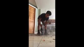 Foot Impaled By Tile Piece